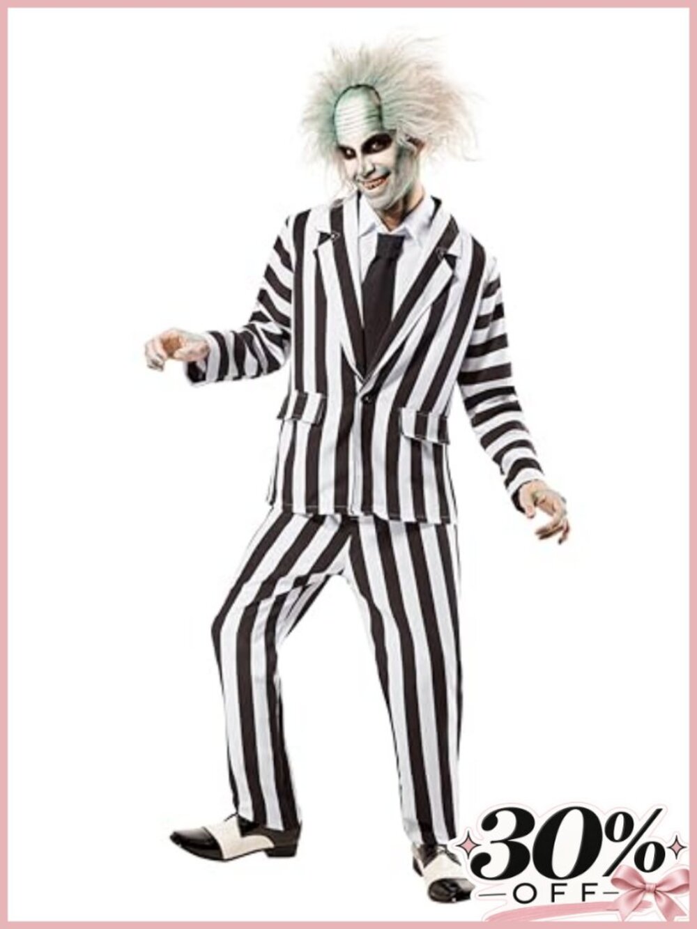 XL Beetlejuice Costume Men Jacket Pants Dickie Officially Licensed Halloween
